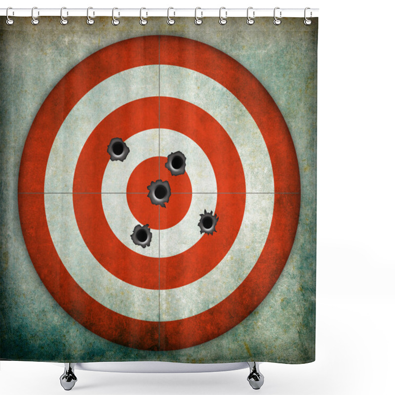 Personality  Target With Bullet Holes Shower Curtains