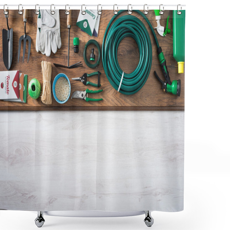 Personality  Gardener's Tools Shower Curtains