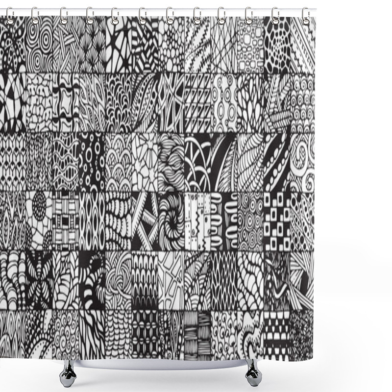 Personality  Texture Patterns In The Style Of Zentangl Shower Curtains