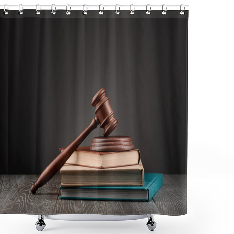 Personality  Gavel On Top Of Books Shower Curtains