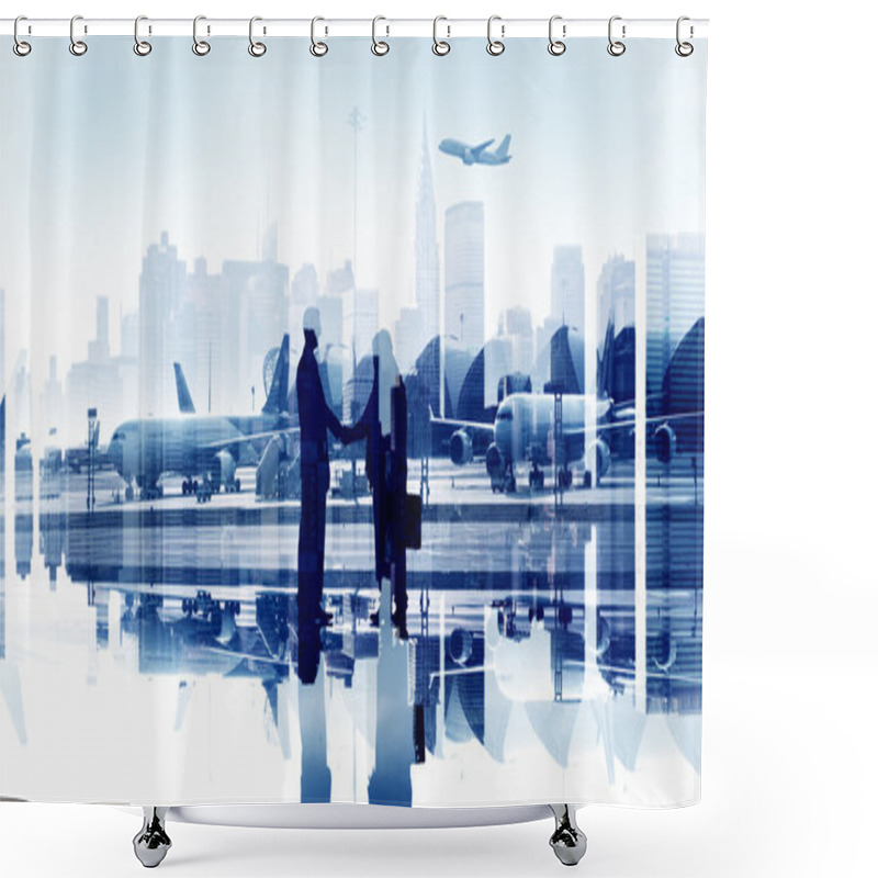 Personality  Silhouettes Of Business People Shower Curtains