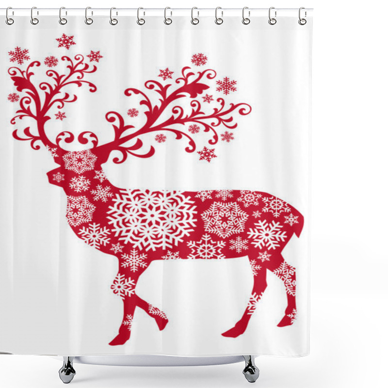 Personality  Christmas Deer, Vector Shower Curtains