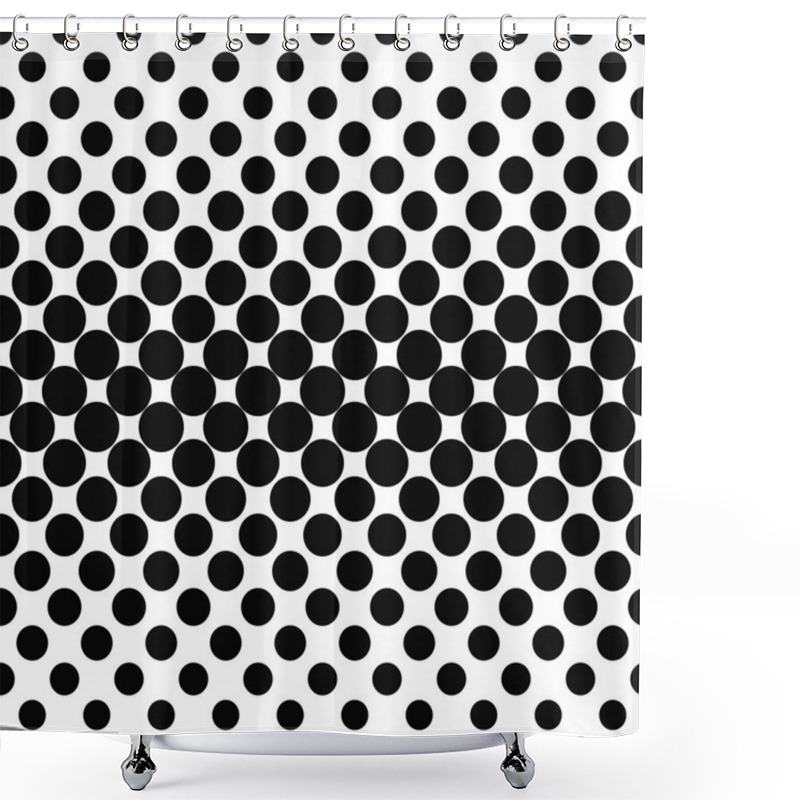 Personality  Repeating Black White Dot Pattern Shower Curtains