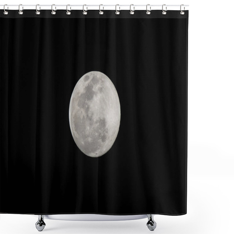 Personality  Bright Full Moon With Detailed Craters And Textures Against A Pitch-black Night Sky. Perfect For Themes Of Astronomy, Space, Nighttime Serenity, Or Celestial Beauty. Shower Curtains