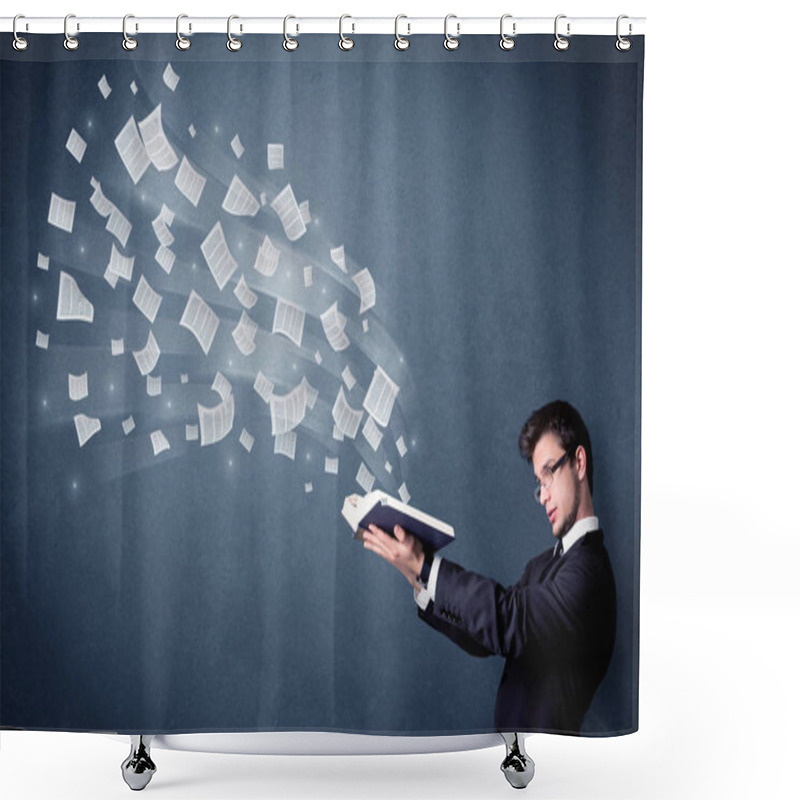 Personality  Young Man Holding Book  Shower Curtains