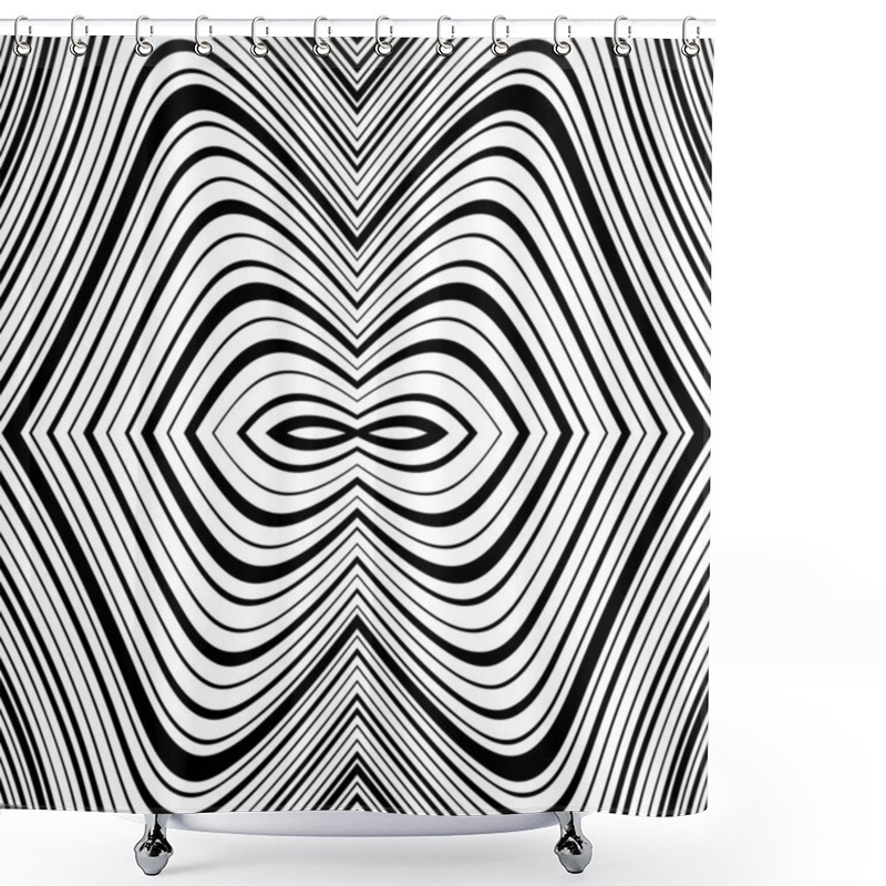 Personality  Abstract Backdrop With Curvy Stripes Shower Curtains