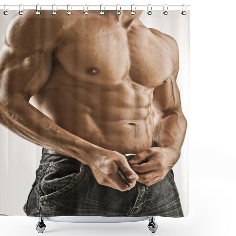 Personality  Bodybuilder Shower Curtains