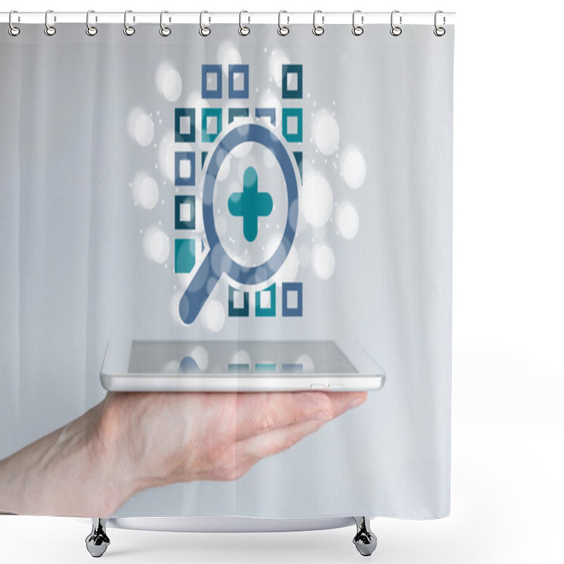 Personality  Big Data Analytics And Mobile Search Concept. Shower Curtains