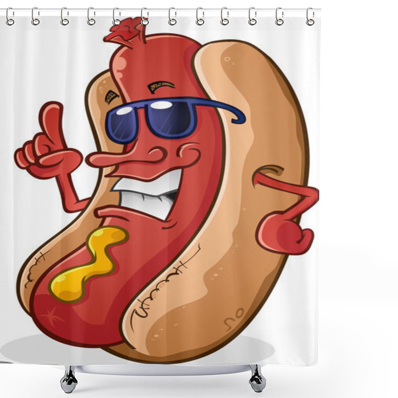 Personality  Hot Dog Character With Attitude Shower Curtains