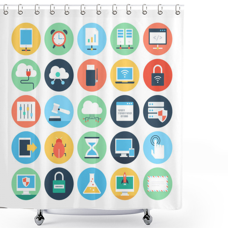 Personality  Web And Networking Flat Vector Icons 2 Shower Curtains