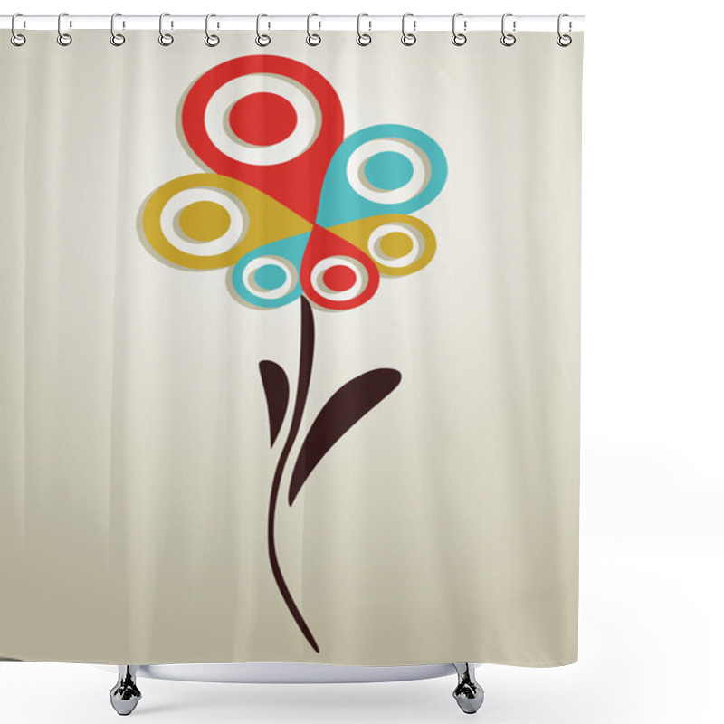 Personality  Gps Mark Conceptual Flower Shower Curtains