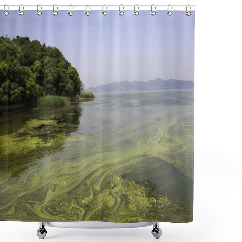 Personality  Polluted Water Of Taihu Lake Shower Curtains