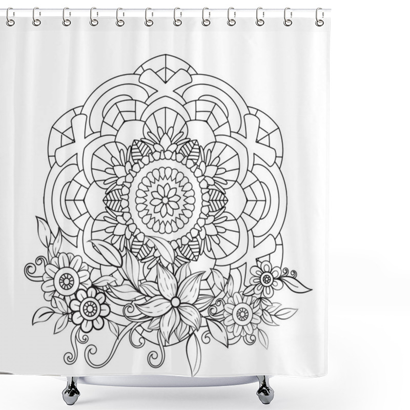 Personality  Floral Mandala Pattern Shower Curtains