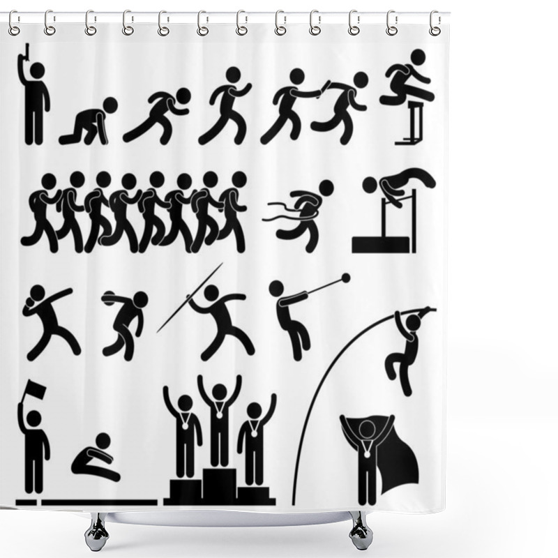 Personality  Sport Field And Track Game Athletic Event Winner Celebration Icon Symbol Si Shower Curtains