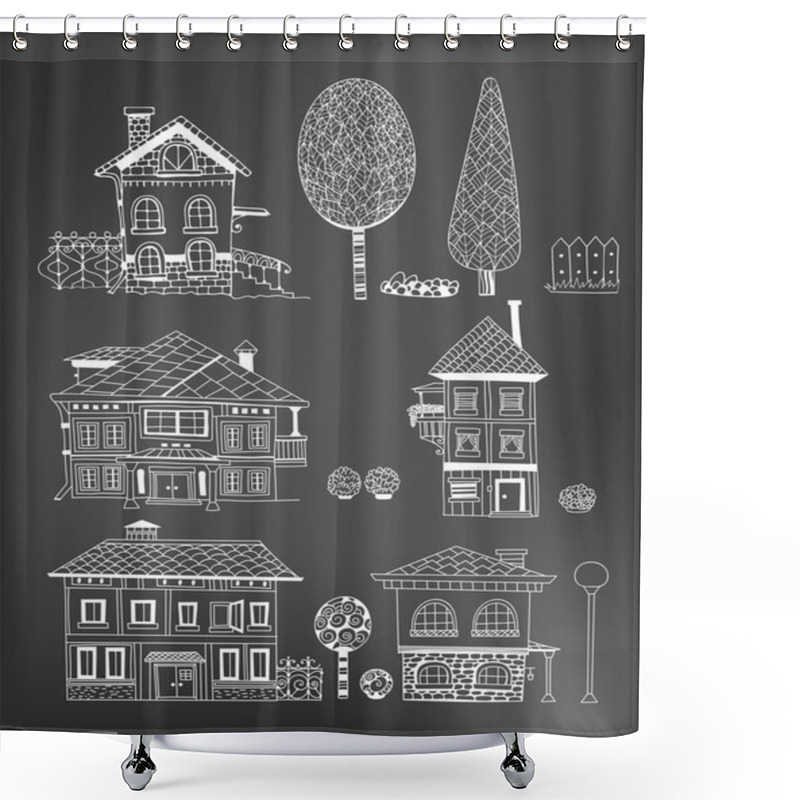 Personality  Houses Shower Curtains