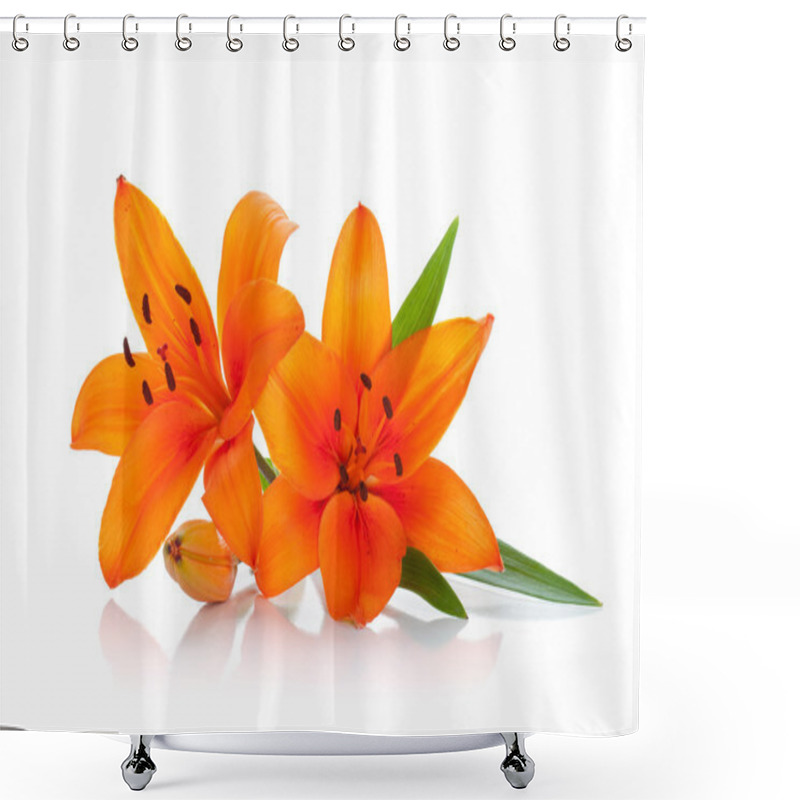 Personality  Two Orange Lily Shower Curtains