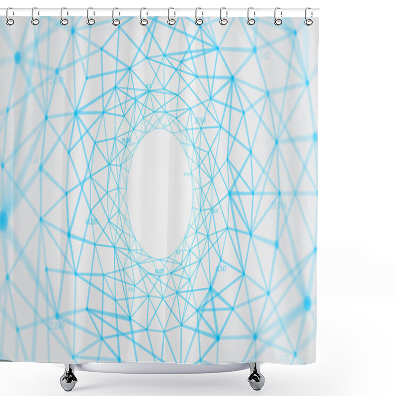 Personality  Abstract Vector Polygons Plexus Background With Connected Lines  Shower Curtains