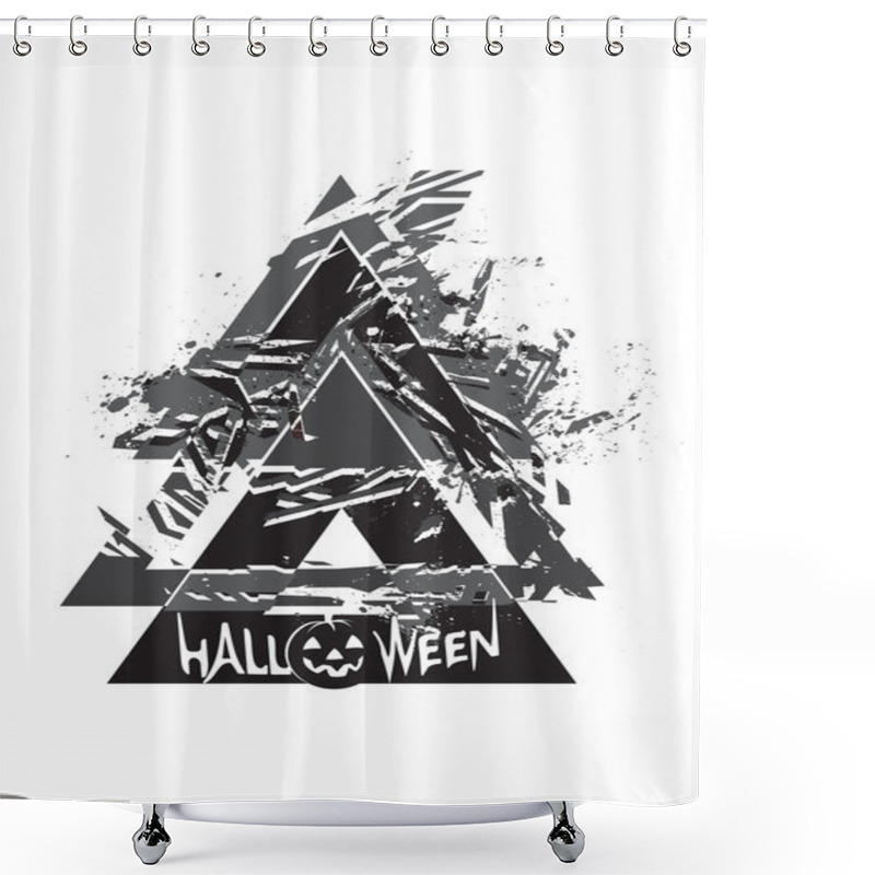 Personality  Halloween Grunge Poster Shower Curtains