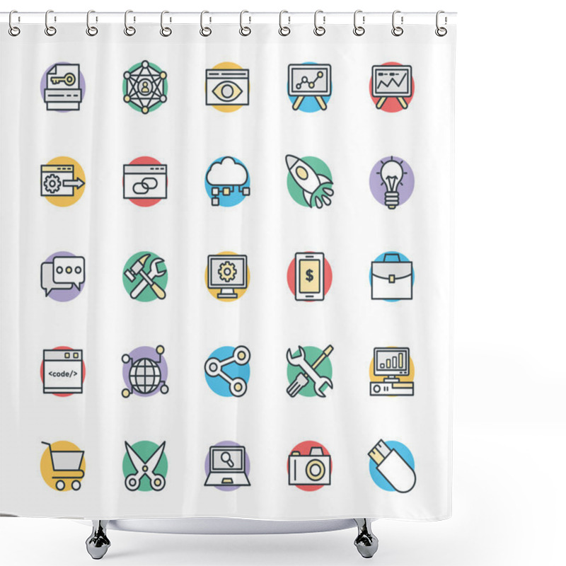 Personality  SEO And Internet Marketing Cool Vector Icons 1 Shower Curtains