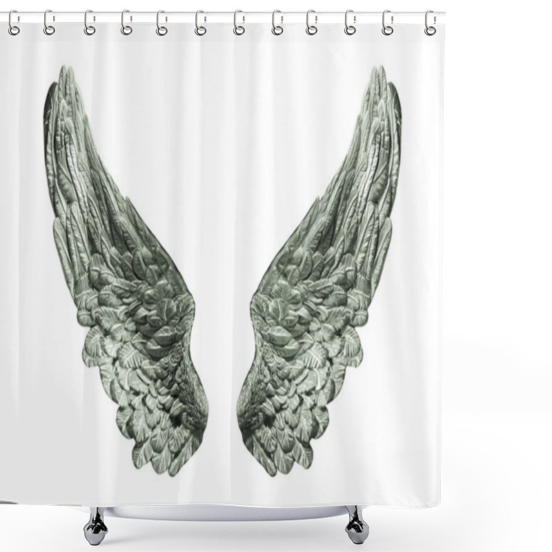 Personality  Silver Wings Isolated Shower Curtains