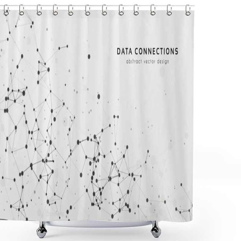 Personality  Abstract Mesh Vector Background. Futuristic Technology Style Card. Lines, Point, Planes In 3d Space Shower Curtains