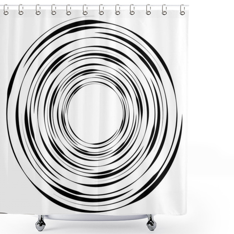 Personality  Abstract Concentric Element Isolated On White Background Shower Curtains