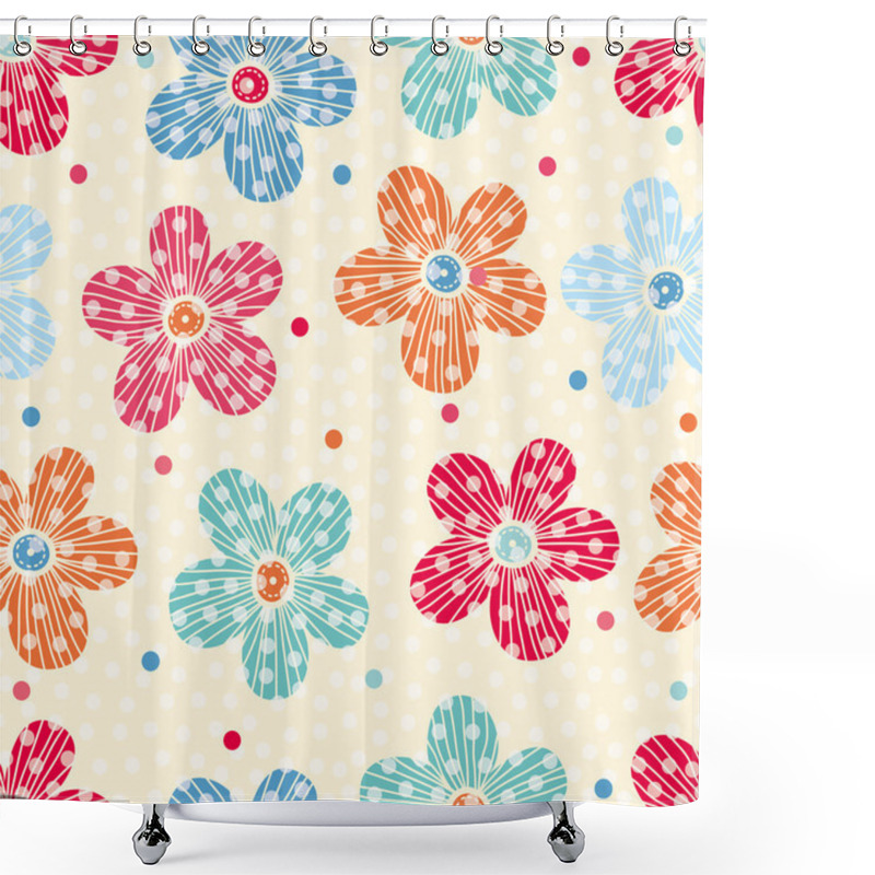 Personality  Striped Flowers.Seamless Pattern Shower Curtains