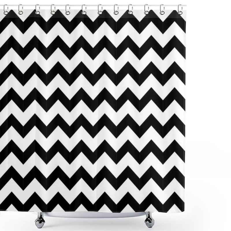 Personality  Abstract Geometric Zigzag Seamless Pattern. Vector Shower Curtains