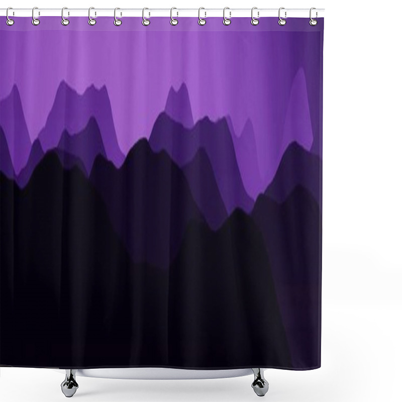 Personality  Cute Hills Peaks In Night Time Digitally Drawn Texture Background Illustration Shower Curtains