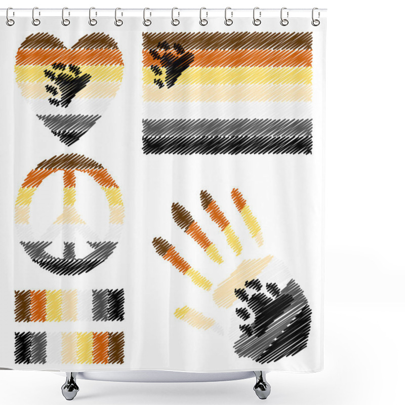 Personality  Bear Brotherhood Pride Design Elements. Shower Curtains