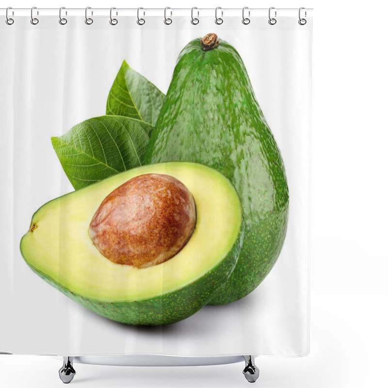 Personality  Avocado Isolated On White Shower Curtains