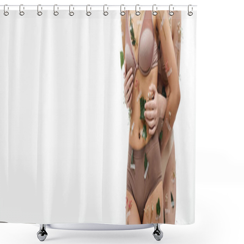 Personality  A Loving Couple Enjoys Each Other's Company Amidst A Serene Natural Backdrop. Shower Curtains