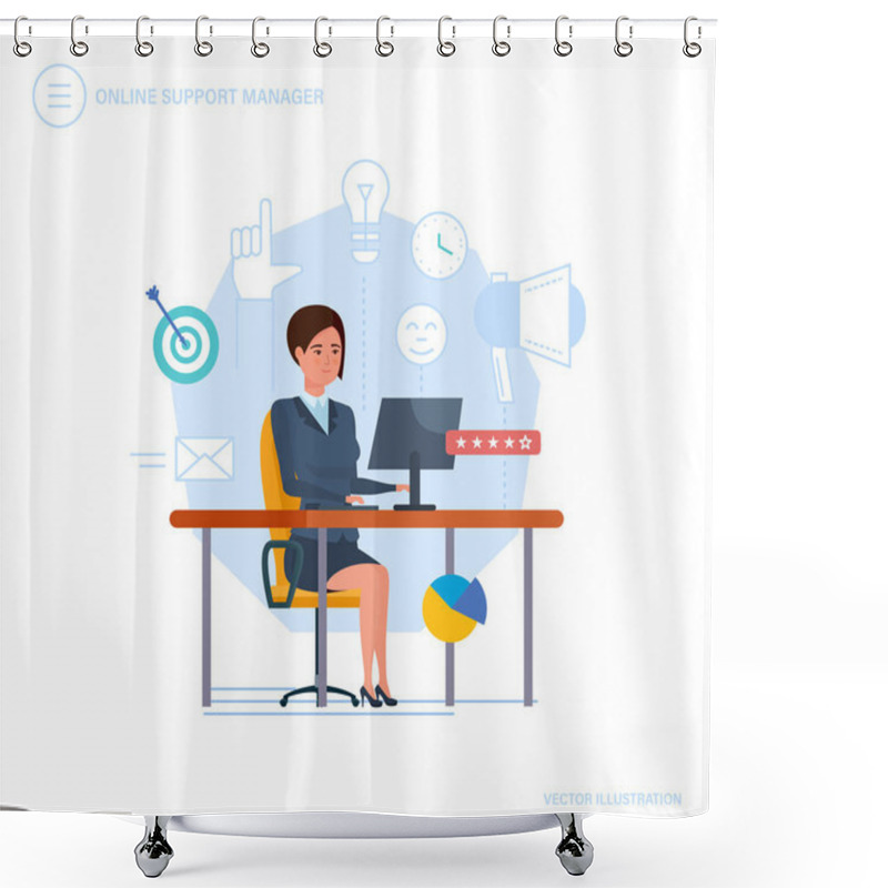 Personality  Online Support Manager. Call Center, Consultation, Communications, Client Service. Shower Curtains