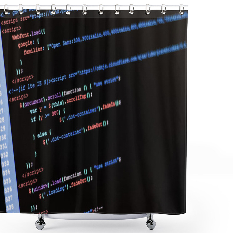 Personality  Code Displayed On Computer Monitor Shower Curtains