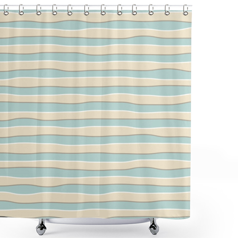 Personality  Abstract Seamless Rough Wavy Stripes Wall Vector Background. Shower Curtains