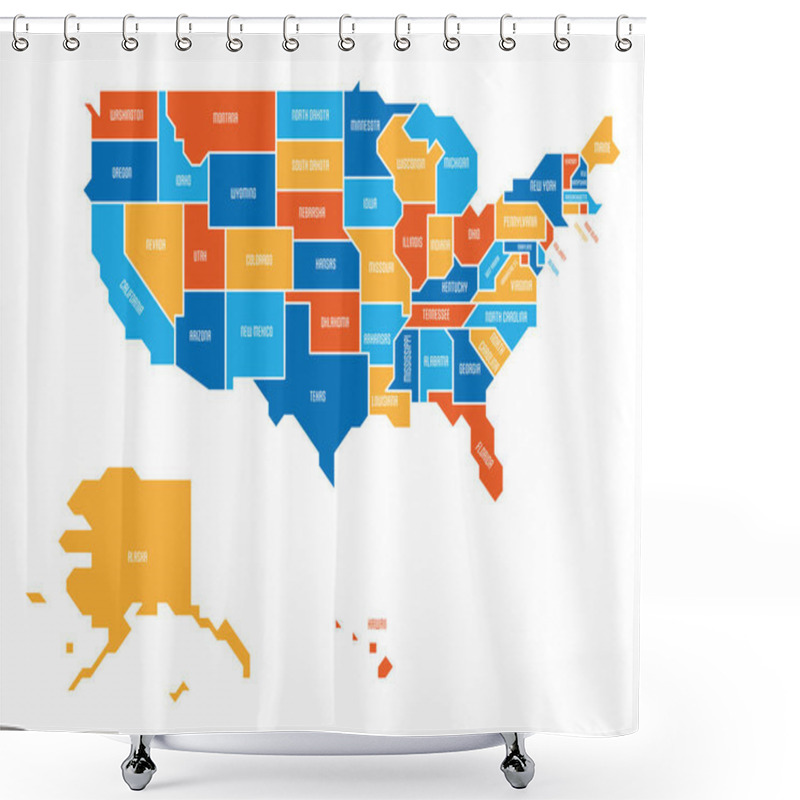 Personality  Generalized Retro Map Of USA Shower Curtains