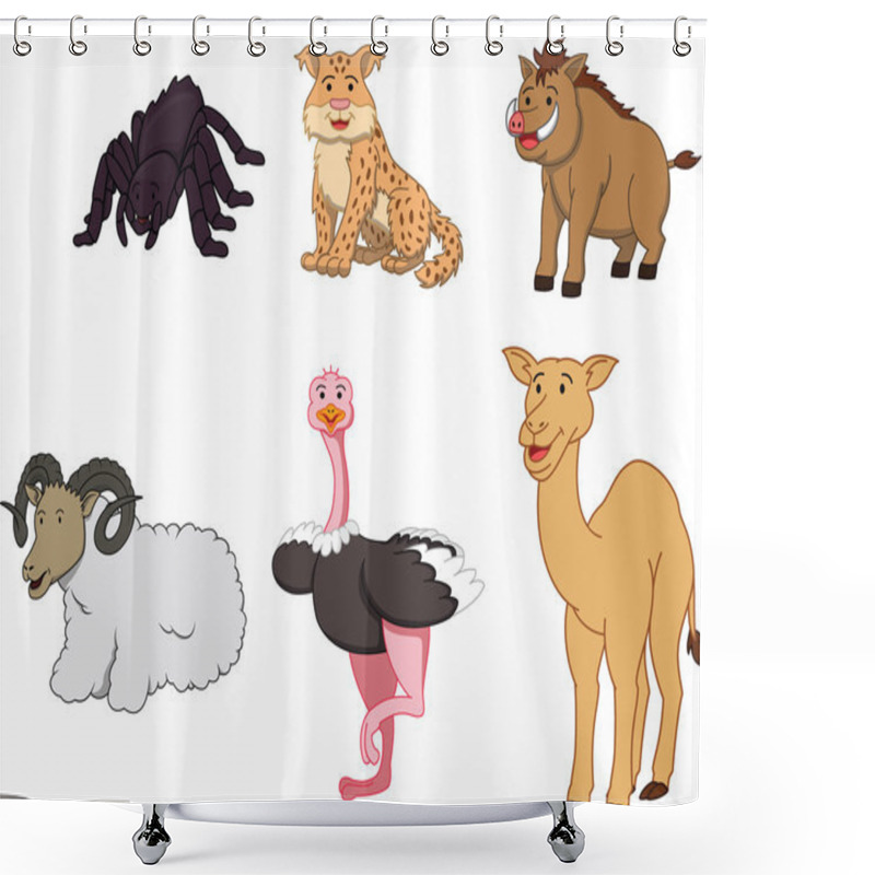 Personality  Desert Animal Cartoon Illustration Shower Curtains