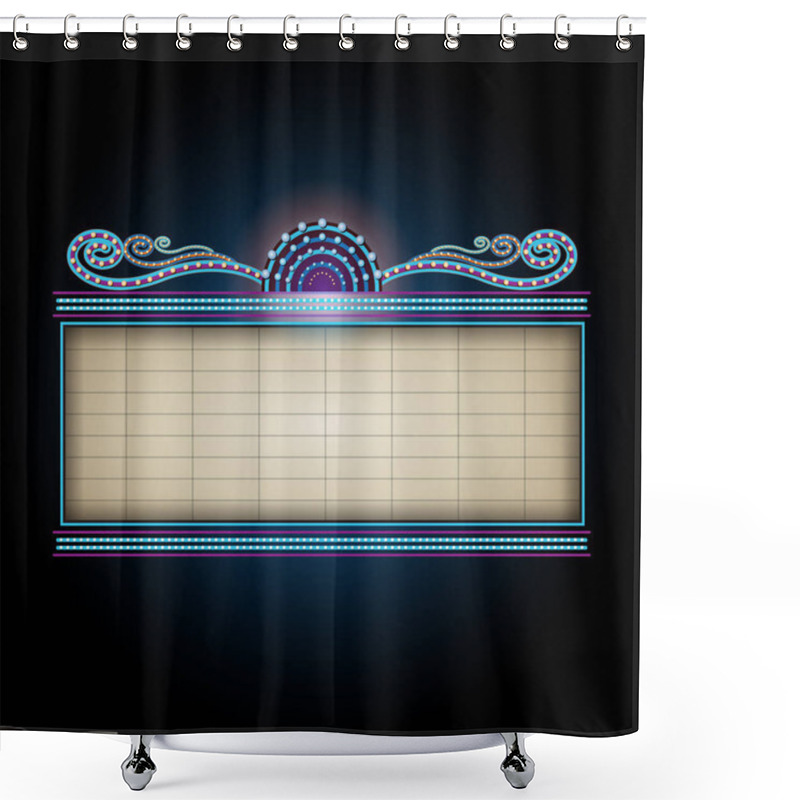 Personality  Theater Sign Billboard Frame Design Shower Curtains