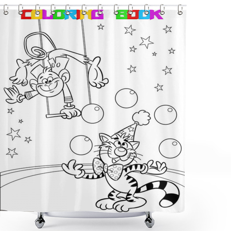 Personality  Cat And Monkey In A Circus Shower Curtains