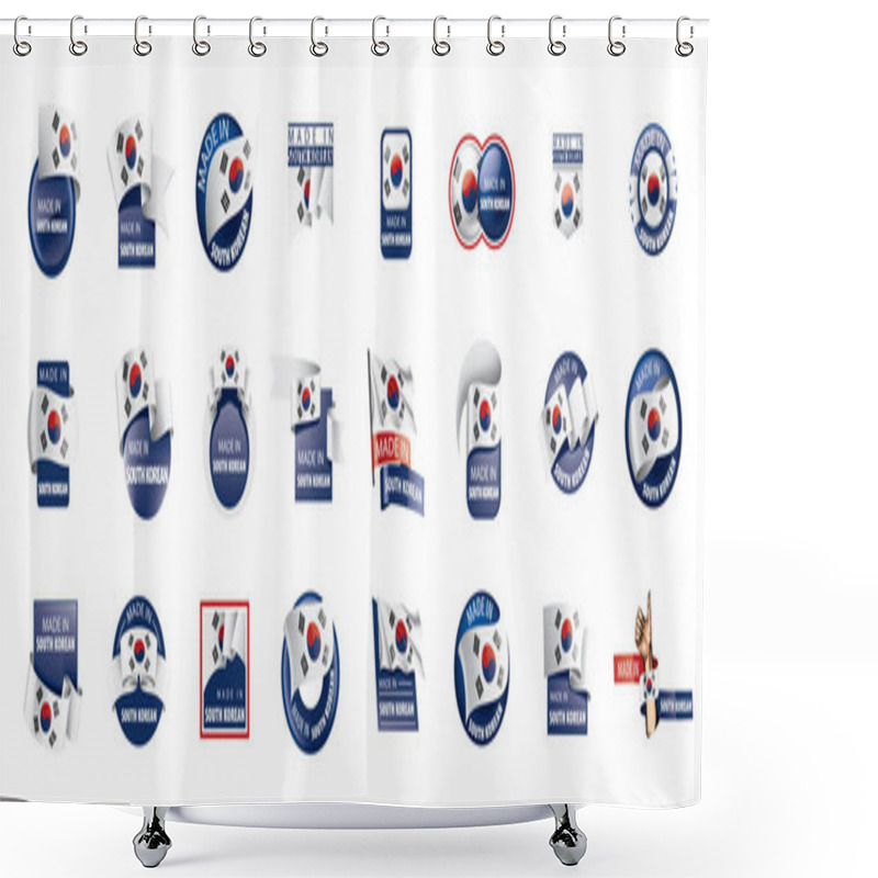 Personality  South Korean Flag, Vector Illustration On A White Background Shower Curtains