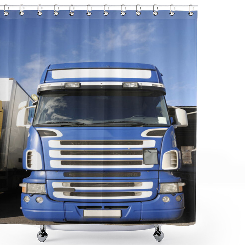 Personality  Truck Driving Head On Against Camera Shower Curtains