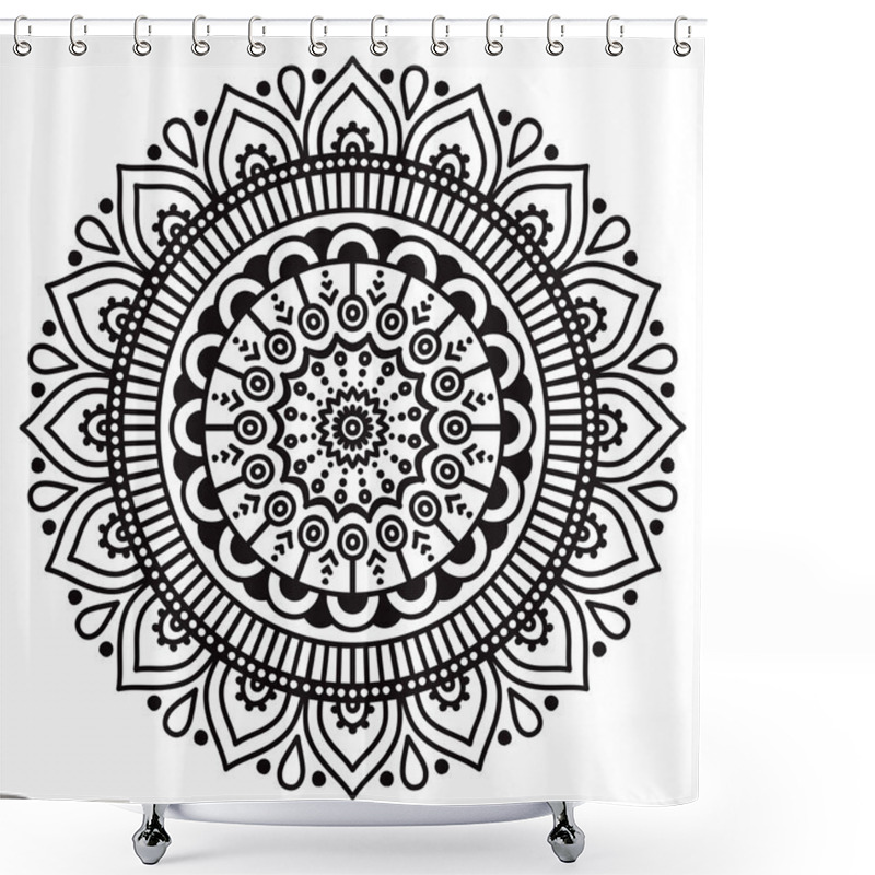 Personality  Round Ornament In Ethnic Style Shower Curtains