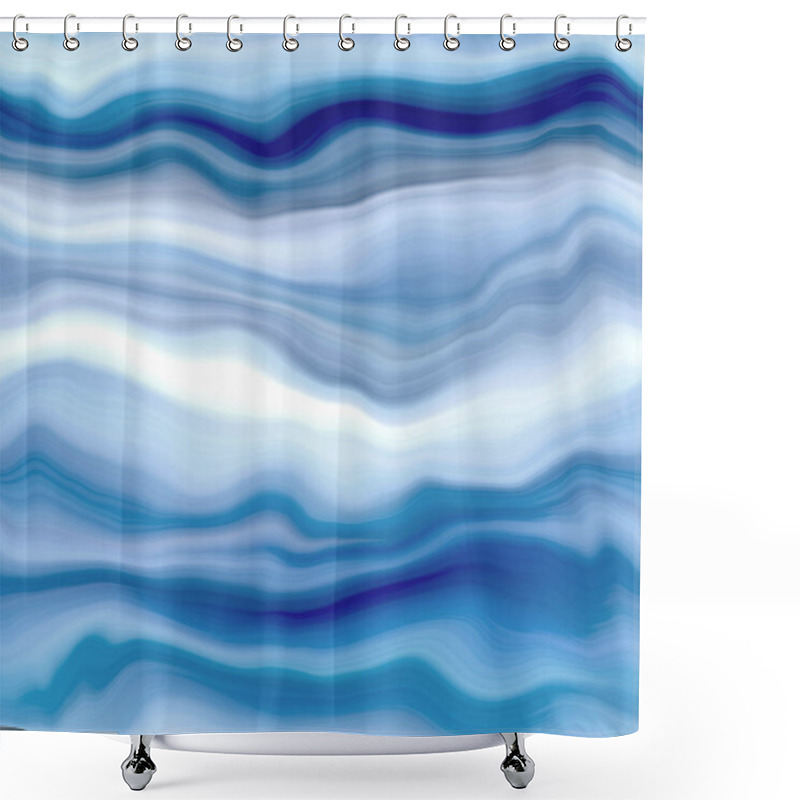 Personality  Blurry Silk Dark Moody Tie Dye Texture Background. Wavy Irregular Bleeding Wave Seamless Pattern. Athmospheric Ombre Distorted Watercolor Effect. Space Dyed All Over Print Shower Curtains