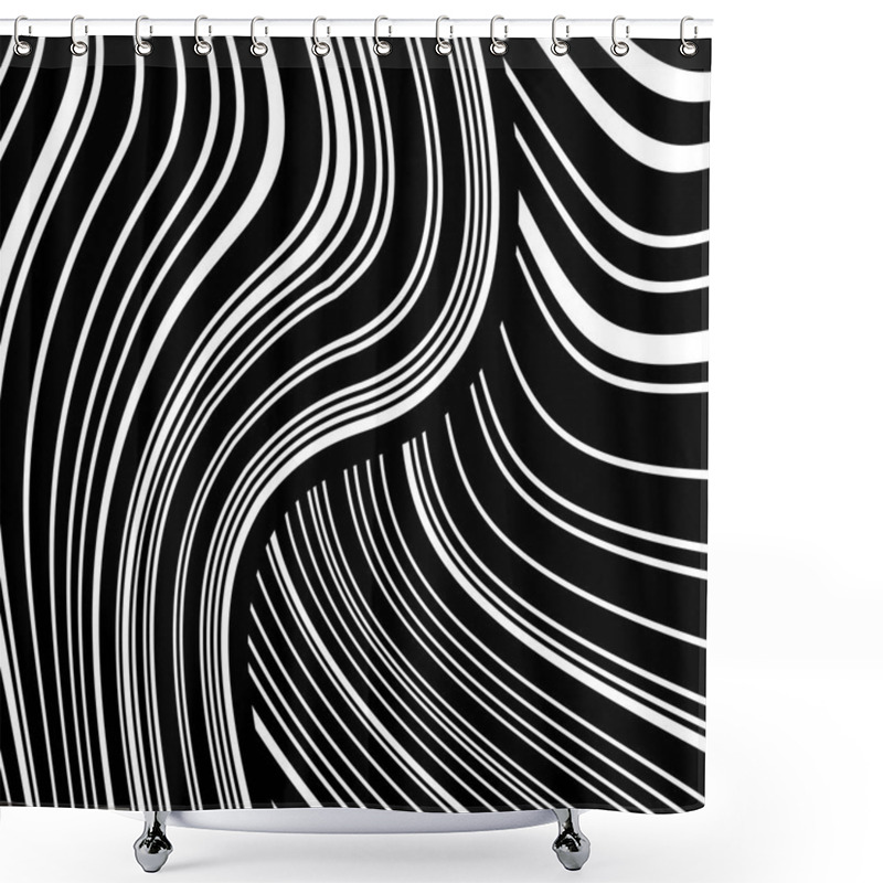 Personality  Abstract Vector Background Of Waves Shower Curtains