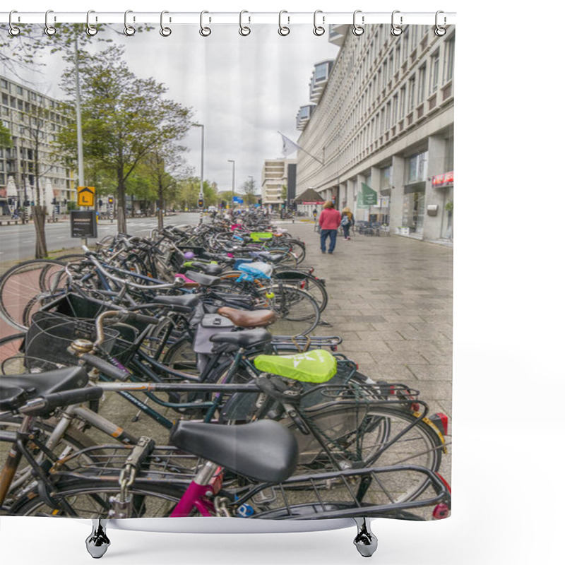 Personality  Amsterdam Bycicles Parking Shower Curtains