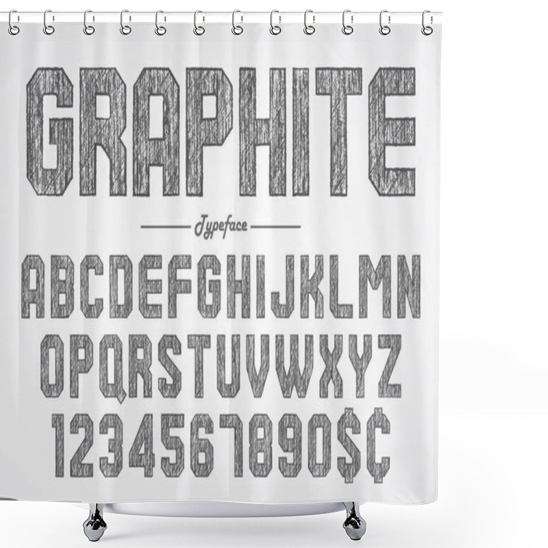 Personality  Hand Drawing Graphite Pencil Font For Chalkboard, Pub And Bar De Shower Curtains