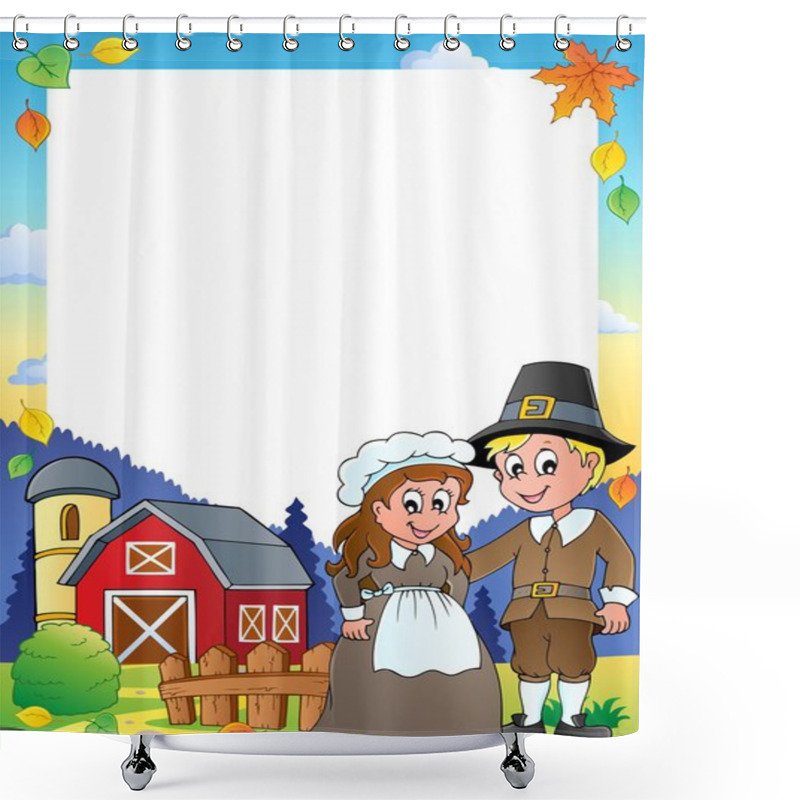 Personality  Thanksgiving Theme Frame 1 Shower Curtains