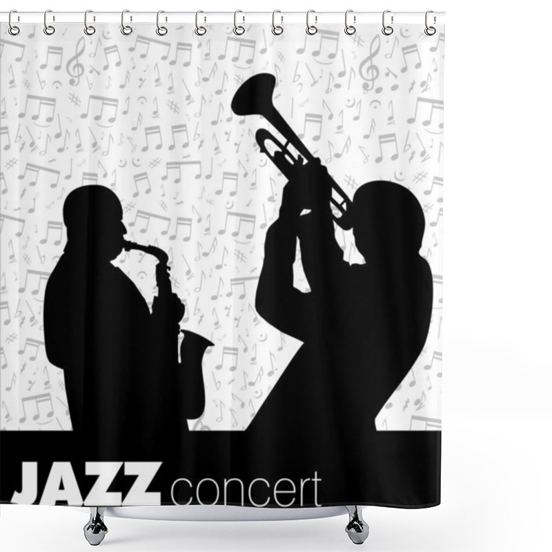 Personality  Jazz Musician Background Shower Curtains