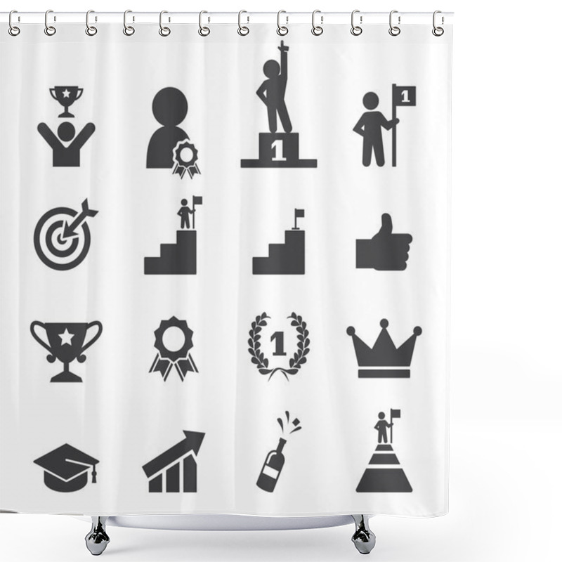 Personality  Success Icon Set Shower Curtains