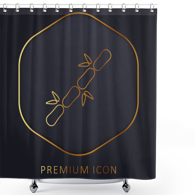 Personality  Bamboo Stick Golden Line Premium Logo Or Icon Shower Curtains